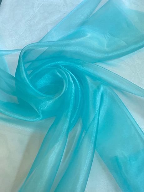 Shimmering Crystal Organza Turquoise