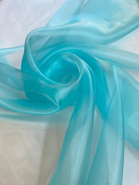 Shimmering Crystal Organza Turquoise