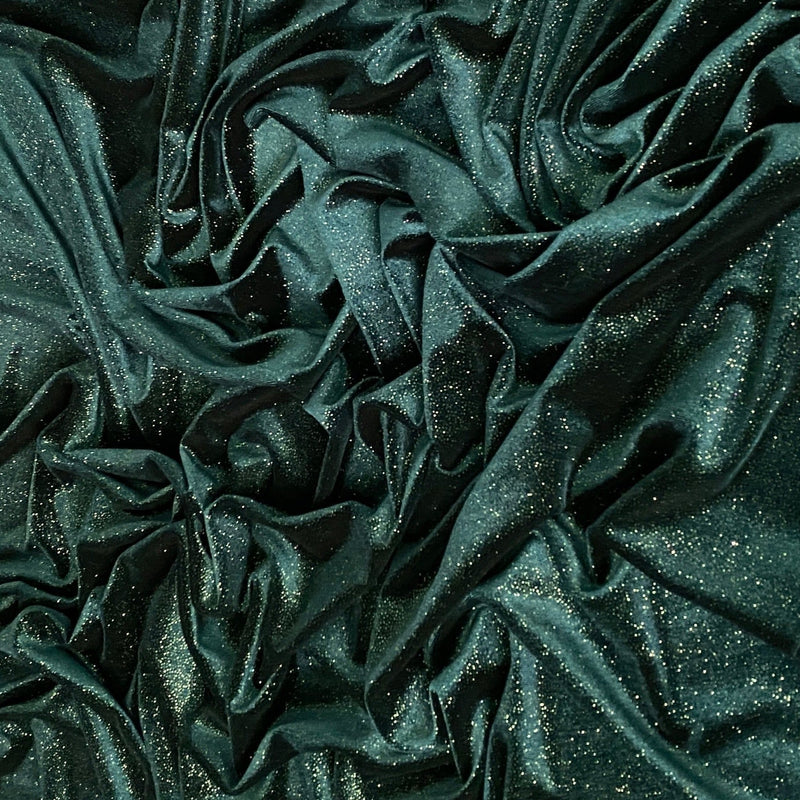 Shimmer Stretch Velvet Hunter Green