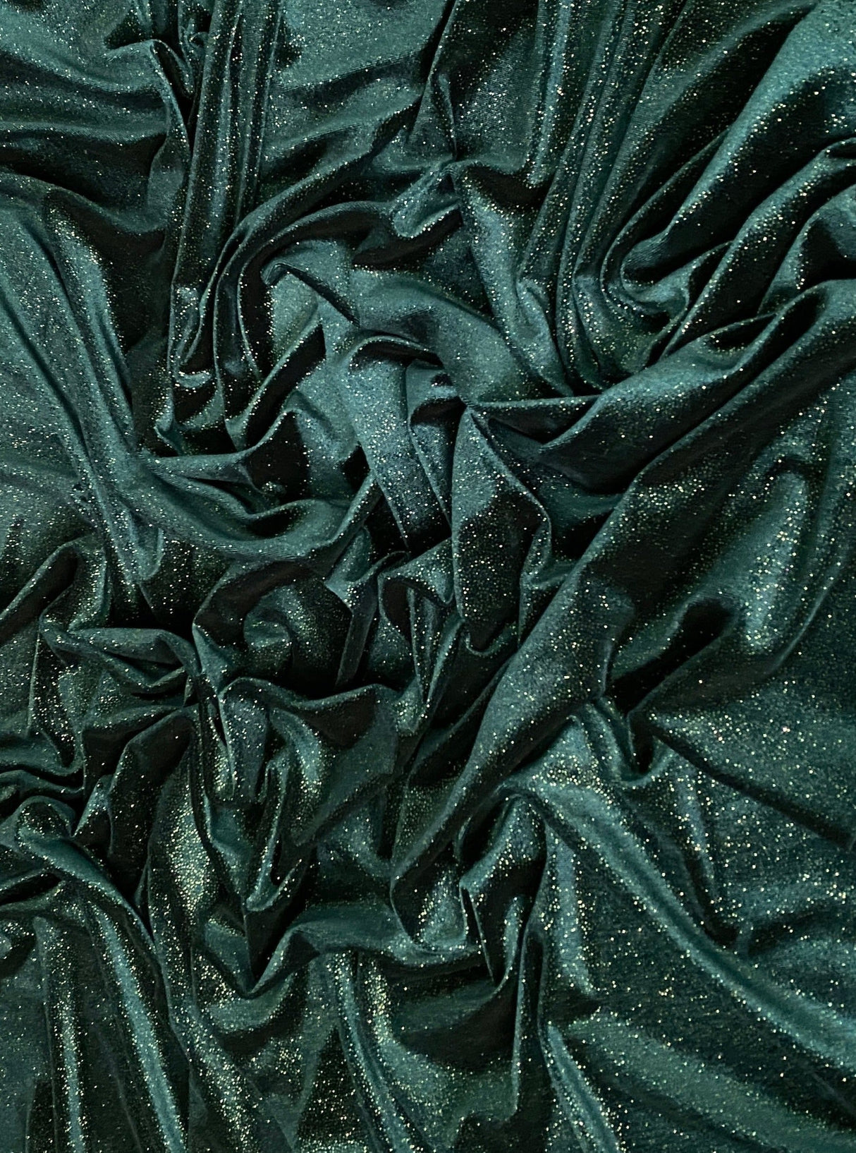 Shimmer Stretch Velvet Hunter Green