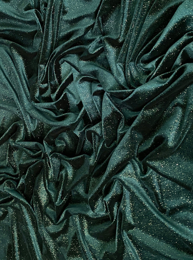 Shimmer Stretch Velvet Hunter Green