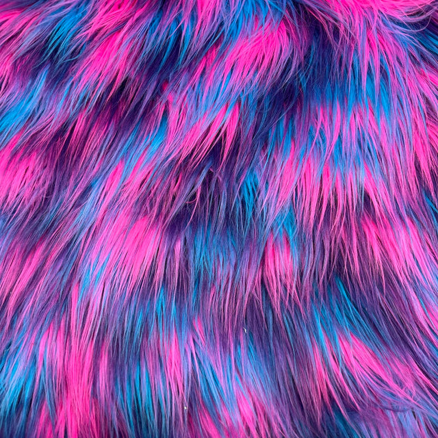 Three Tone Shaggy Faux Fur Fabric - Three Tone Faux Fur Fabric, 60" Width, 4" Pile Length (1 Yard)