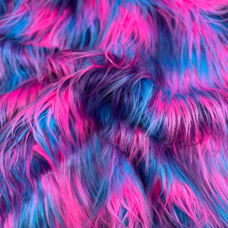 Three Tone Shaggy Faux Fur Fabric - Three Tone Faux Fur Fabric, 60" Width, 4" Pile Length (1 Yard)