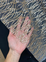 Gold Glitter Lace on Mesh