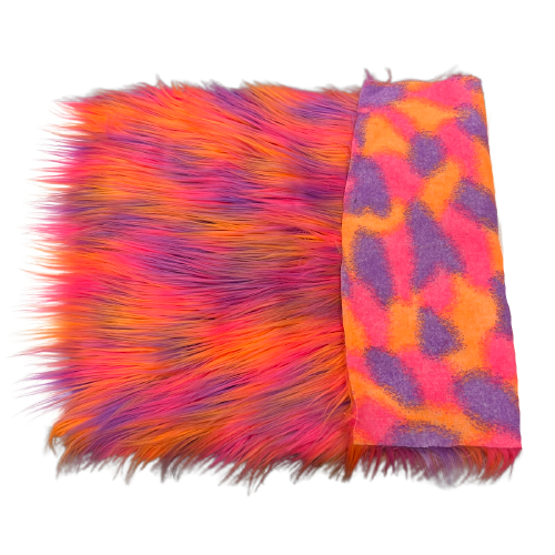 Three Tone Shaggy Faux Fur Fabric - Three Tone Faux Fur Fabric, 60" Width, 4" Pile Length (1 Yard)