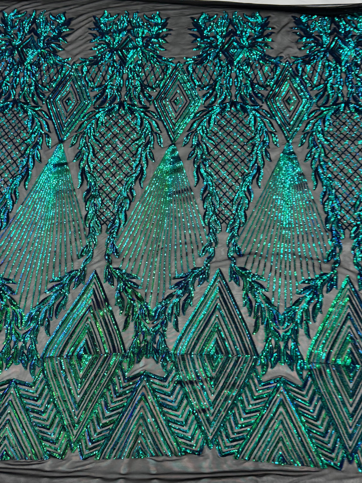 Stretch Sequin Mesh Emerald