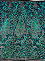 Stretch Sequin Mesh Emerald