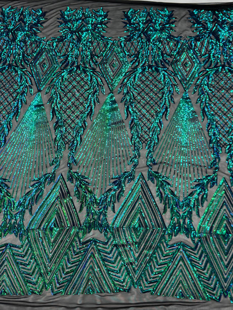 Stretch Sequin Mesh Emerald