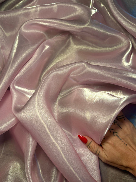 Liquid Shimmery Organza Baby Pink