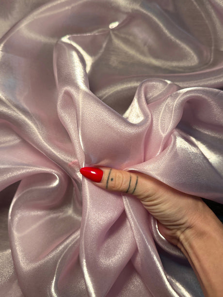 Liquid Shimmery Organza Baby Pink