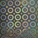 Hologram Polyester Spandex Fabric Silver Bull's Eye 60"