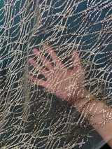 Gold Glitter Lace on Mesh