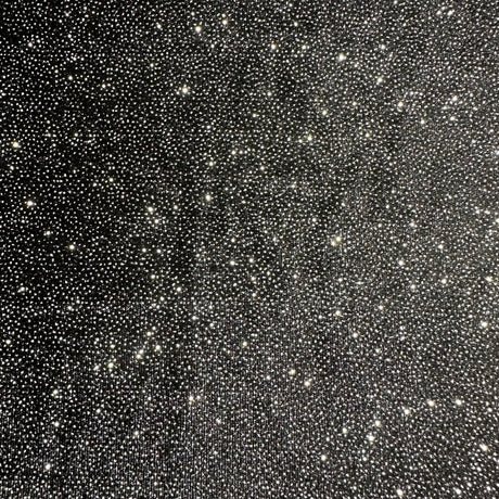 Glitter Velvet Fabric Black Silver 60"