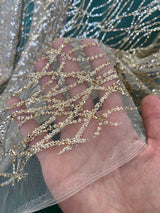 Gold Glitter Lace on Mesh