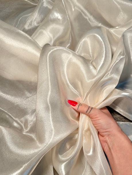 Liquid Shimmery Organza Ivory