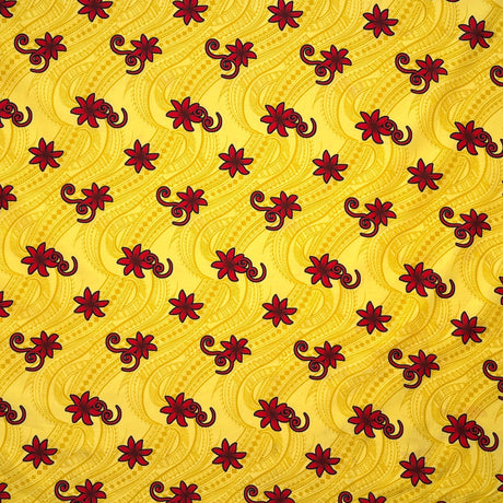 Tiare Waves Traditional Tattoo Polyester Fabric - Traditional Tattoo Waves Print, 60" Width (1 Yard)