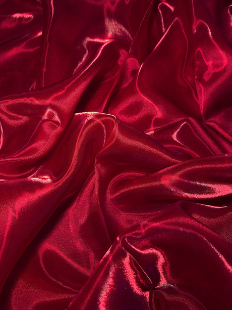 Liquid Shimmery Organza Cranberry Red