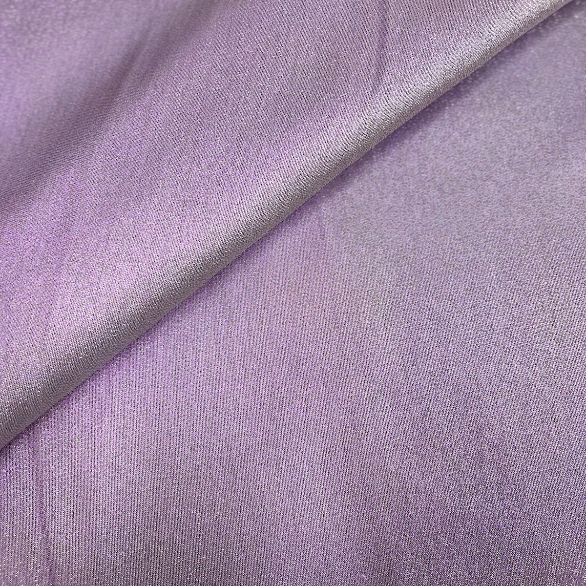 Iridescent Glitter Lurex Faux Satin Polyester Fabric - Lavender, Pink, Gold, Rose Gold, Silver Accent, 58" Width (1 Yard)