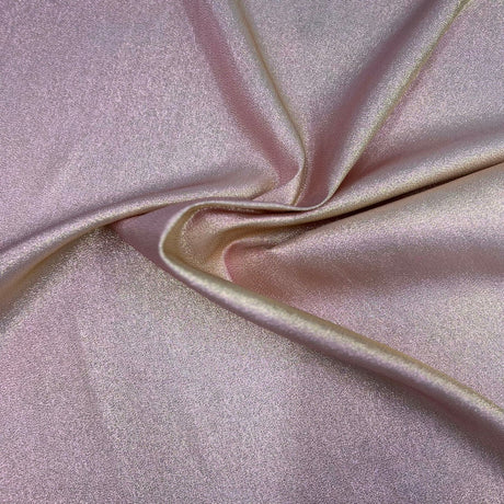 Iridescent Glitter Lurex Faux Satin Polyester Fabric - Lavender, Pink, Gold, Rose Gold, Silver Accent, 58" Width (1 Yard)