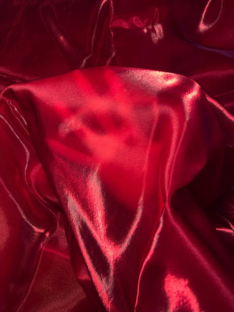 Liquid Shimmery Organza Cranberry Red