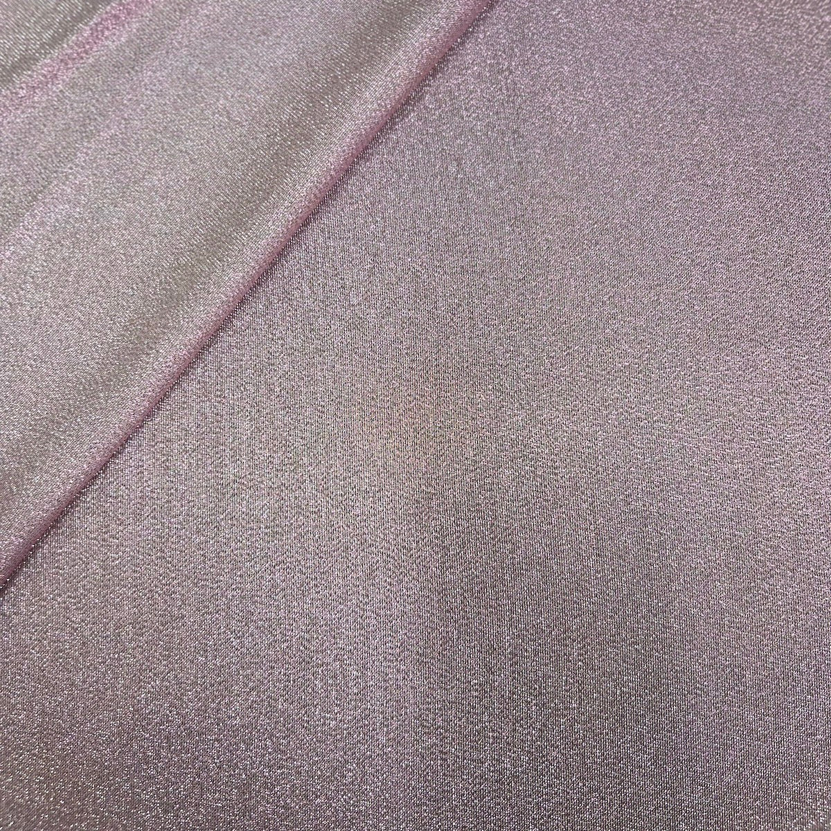 Iridescent Glitter Lurex Faux Satin Polyester Fabric - Lavender, Pink, Gold, Rose Gold, Silver Accent, 58" Width (1 Yard)