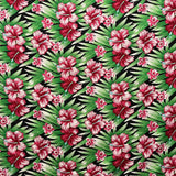 Polyester Fabric Multicolor Hibiscus Flowers