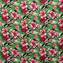 Multicolor Hibiscus Flowers Polyester Fabric - Tropical Hibiscus And Palm Tree Print, 60" Width (1 Yard)