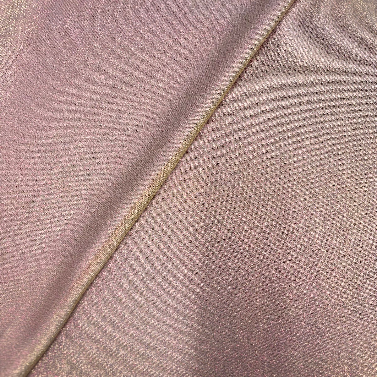 Iridescent Glitter Lurex Faux Satin Polyester Fabric - Lavender, Pink, Gold, Rose Gold, Silver Accent, 58" Width (1 Yard)