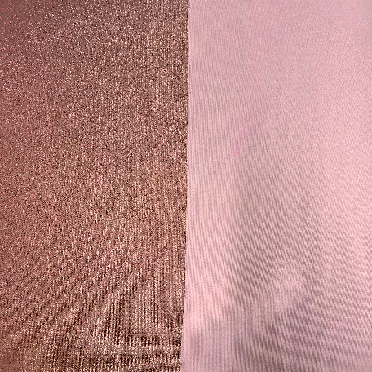 Iridescent Glitter Lurex Faux Satin Polyester Fabric - Lavender, Pink, Gold, Rose Gold, Silver Accent, 58" Width (1 Yard)
