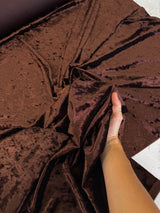 Stretch Crushed Velvet Chocolate Brown