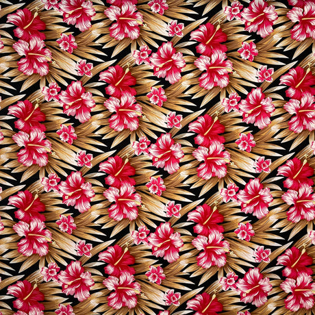 Polyester Fabric Hibiscus Floral Print