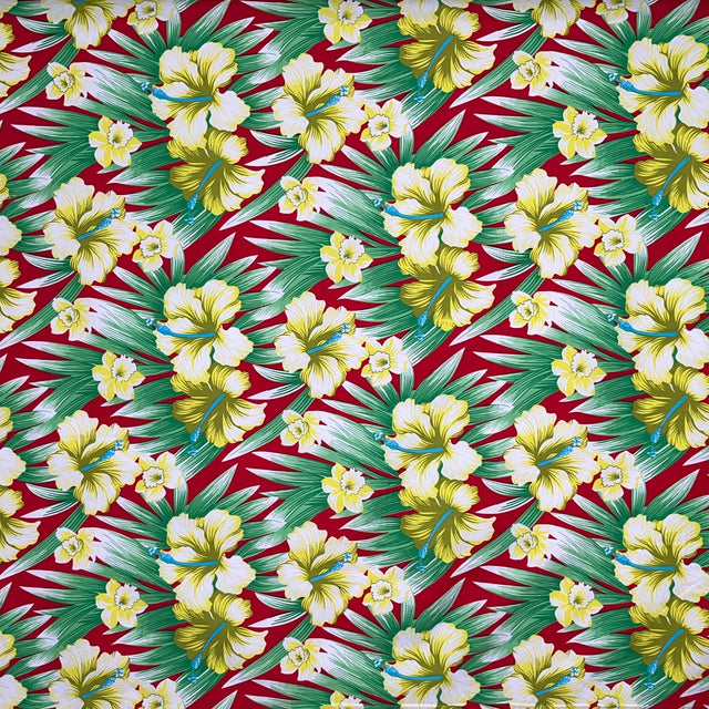 Polyester Fabric Hibiscus Floral Print