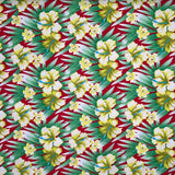 Hibiscus Floral Print Polyester Fabric - Hibiscus Floral Print, 60" Width (1 Yard)