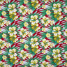 Multicolor Hibiscus Flowers Polyester Fabric - Tropical Hibiscus And Palm Tree Print, 60" Width (1 Yard)