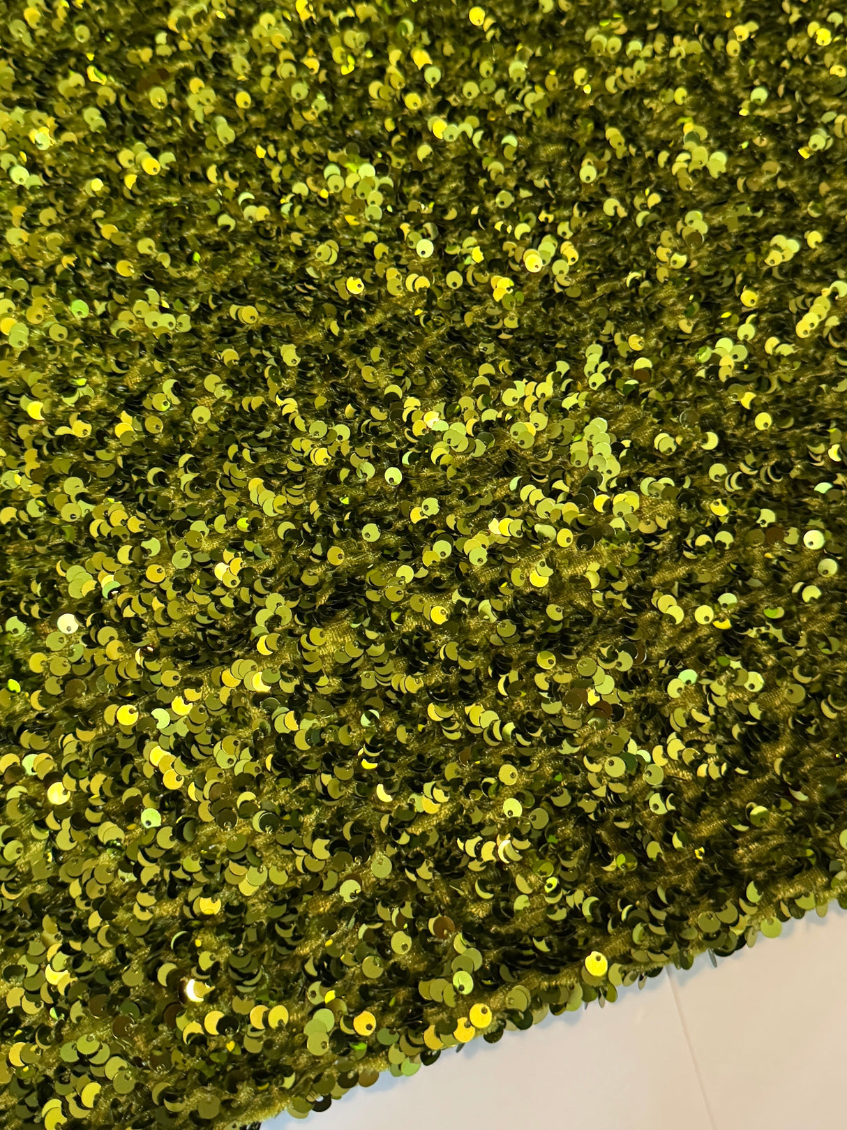 Stretch Sequin on Velvet Olive Green