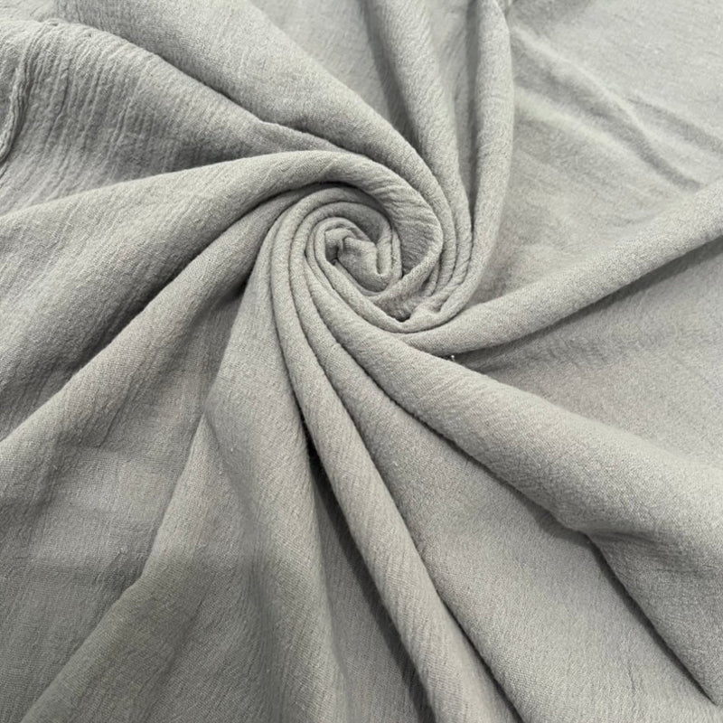 Gray Crinkle Cotton Gauze