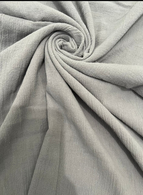 Gray Crinkle Cotton Gauze
