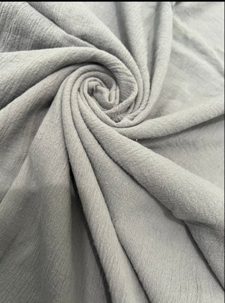 Gray Crinkle Cotton Gauze