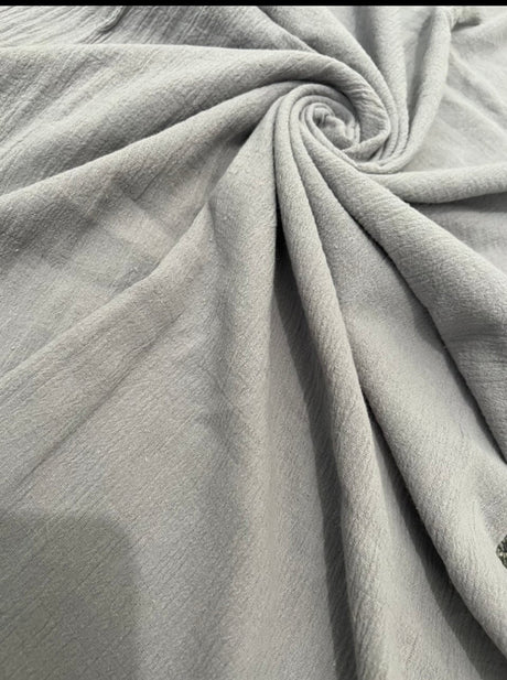 Gray Crinkle Cotton Gauze