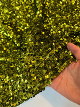 Stretch Sequin on Velvet Olive Green