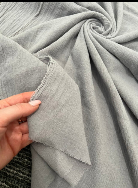 Gray Crinkle Cotton Gauze