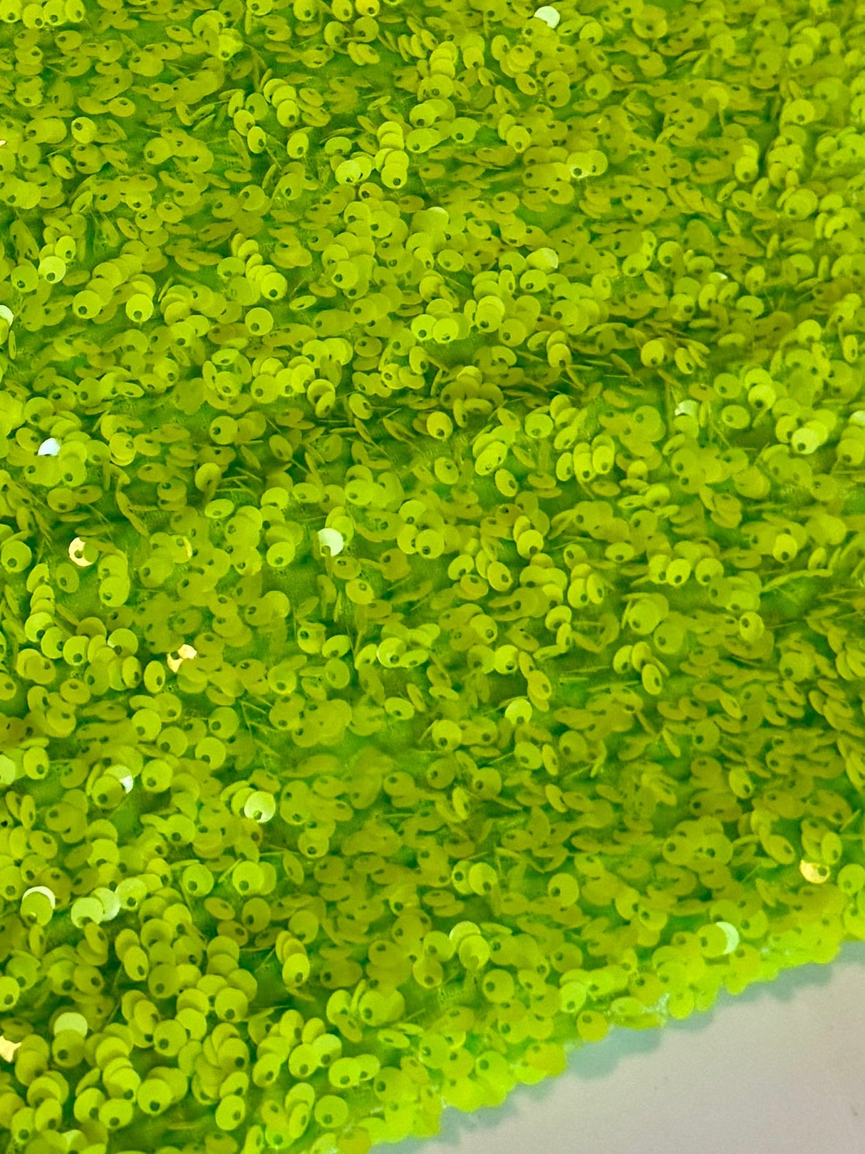 Sequin on Velvet Neon Green