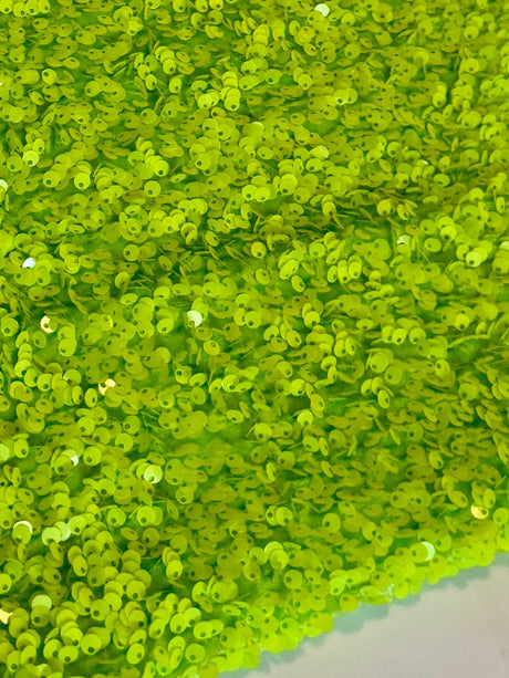 Sequin on Velvet Neon Green