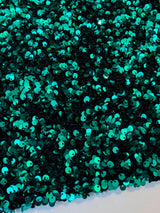 Teal Blue Sequin on Velvet