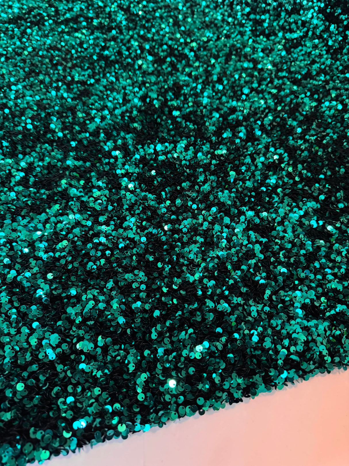Teal Blue Sequin on Velvet