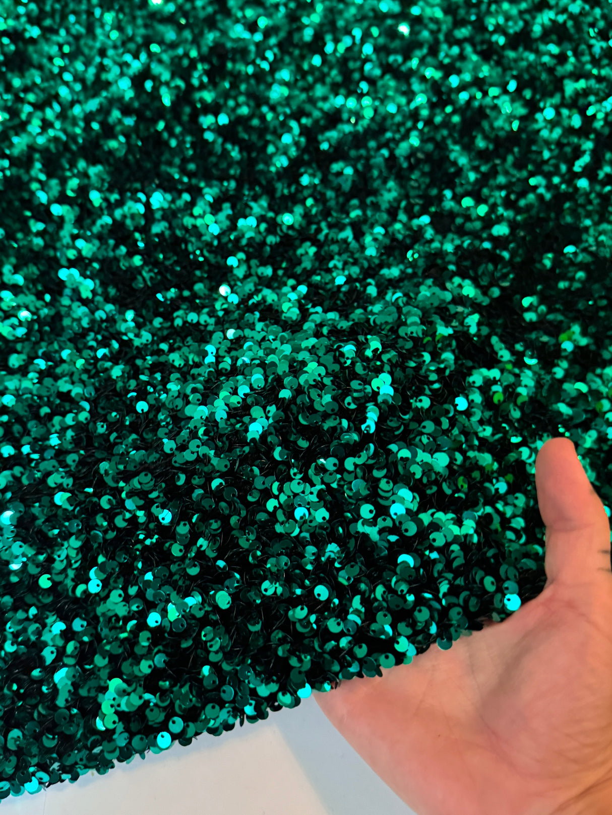 Teal Blue Sequin on Velvet