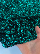 Teal Blue Sequin on Velvet