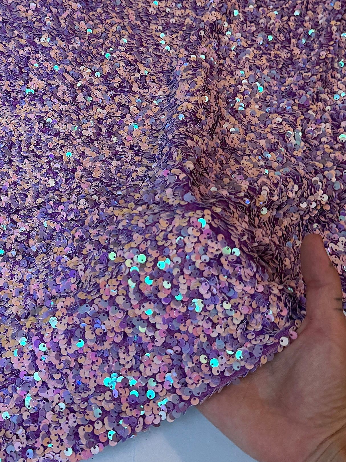 Stretch Sequin on Velvet Lilac