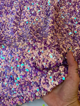 Stretch Sequin on Velvet Lilac