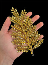 Gold Bridal Leaves Rhinestone Applique